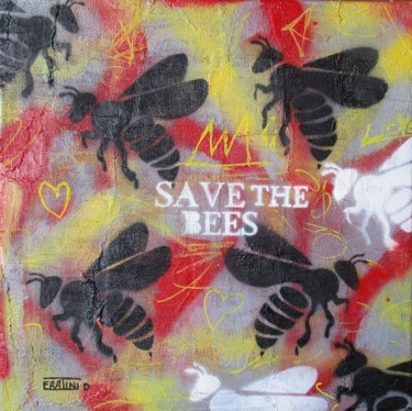 Peinture intitulée "Save the Bees serie…" par Daniele Fratini, Œuvre d'art originale, Acrylique