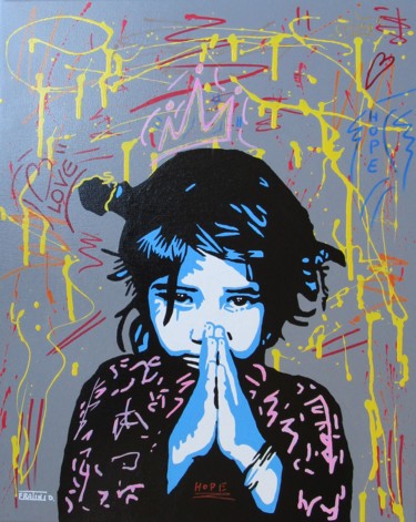 Painting titled "Hope" by Daniele Fratini, Original Artwork, Enamel