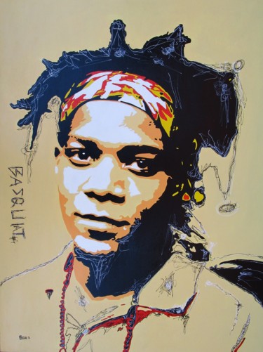 Painting titled "Jean Michel Basquiat" by Daniele Fratini, Original Artwork, Acrylic