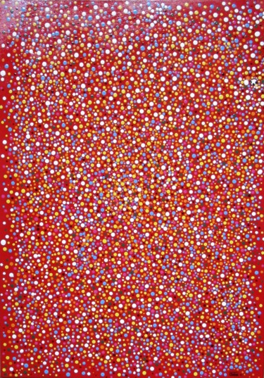Malerei mit dem Titel "Coriandoli Rosso" von Daniele Fratini, Original-Kunstwerk, Emaille