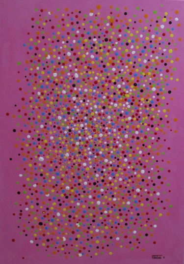 Painting titled "Coriandoli rosa" by Daniele Fratini, Original Artwork, Enamel