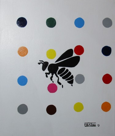 Malerei mit dem Titel "BEE" von Daniele Fratini, Original-Kunstwerk, Emaille