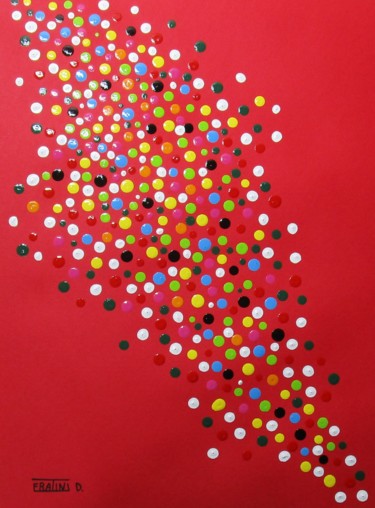 Malerei mit dem Titel "Coriandoli rosso ca…" von Daniele Fratini, Original-Kunstwerk, Emaille