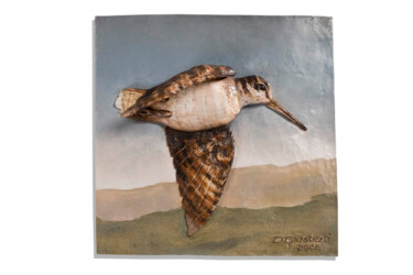 Scultura intitolato "Beccaccia in volo" da Daniele Giusberti, Opera d'arte originale, Argilla polimerica