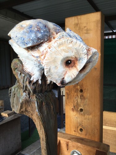 Escultura titulada "OWL" por Daniele Giusberti, Obra de arte original, Madera