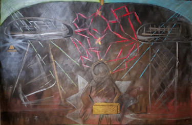 Картина под названием "Tesla Coil" - Daniele Iandolo, Подлинное произведение искусства
