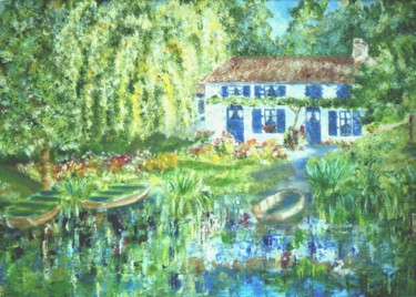 Peinture intitulée "Maison du tourisme…" par Danièle Kechidi, Œuvre d'art originale, Huile Monté sur Panneau de bois