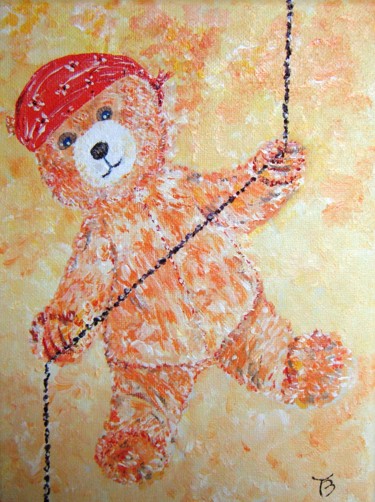 Pintura intitulada "Nounours corsaire" por Danièle Kechidi, Obras de arte originais, Acrílico Montado em Armação em madeira