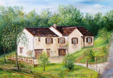 Peinture intitulée "La maison des Fourn…" par Danièle Kechidi, Œuvre d'art originale, Huile Monté sur Châssis en bois