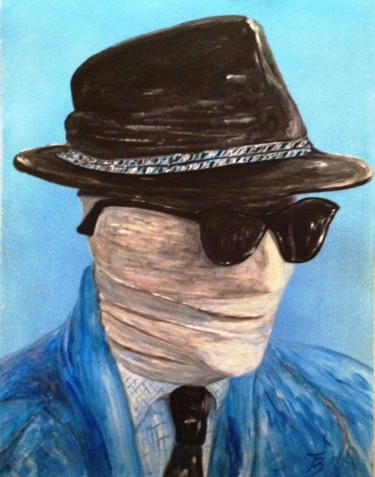 Malerei mit dem Titel "L'homme invisible" von Danièle Kechidi, Original-Kunstwerk, Acryl