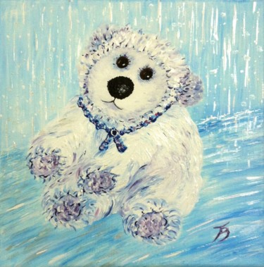 Peinture intitulée "Nounours polaire so…" par Danièle Kechidi, Œuvre d'art originale, Acrylique Monté sur Châssis en bois