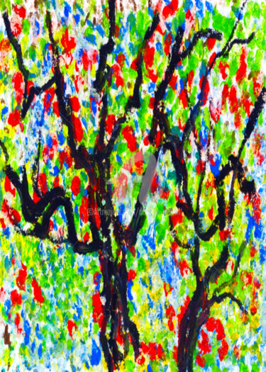 Arts numériques intitulée ""Sotto l'albero"" par Daniele Milani, Œuvre d'art originale, Peinture numérique