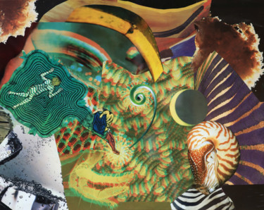 Collages intitulée "LABYRINTHE (n°9)" par Daniele Passemar, Œuvre d'art originale, Découpages