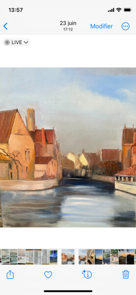 Malarstwo zatytułowany „Balade à Bruges” autorstwa Danièle Valentine Badet, Oryginalna praca, Olej