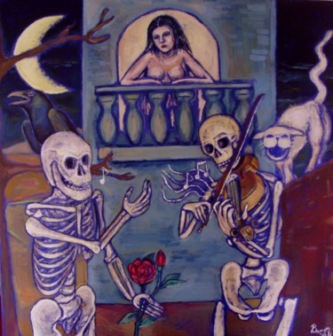 Painting titled "Serenata macabra" by Daniele Baron, Original Artwork