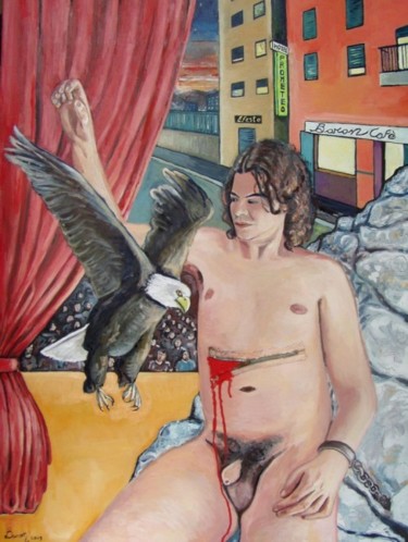 Pittura intitolato "Prometeo" da Daniele Baron, Opera d'arte originale