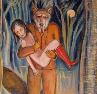 Pittura intitolato "Cappuccetto Rosso" da Daniele Baron, Opera d'arte originale