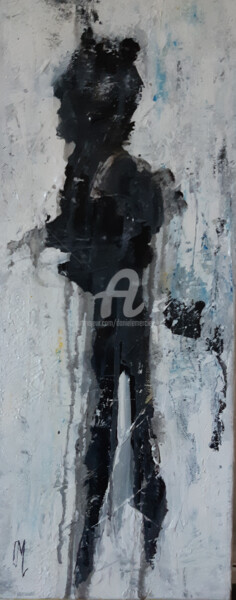 Painting titled "PERSONNAGE N°2" by Danièle Mercier-Lutz, Original Artwork, Acrylic Mounted on Wood Stretcher frame