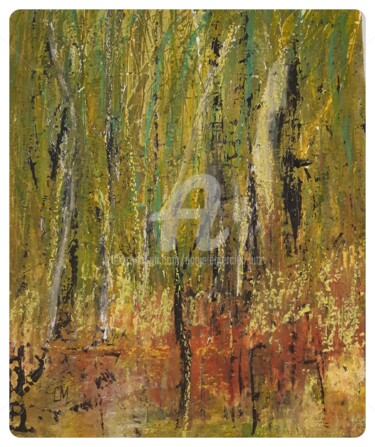 Painting titled "LA FORET" by Danièle Mercier-Lutz, Original Artwork, Acrylic Mounted on Wood Stretcher frame