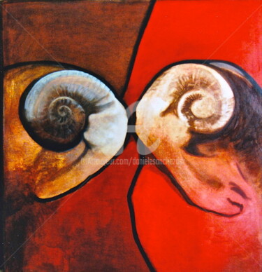 Pintura titulada "LES BELIERS" por Daniele Sanchez Dsz, Obra de arte original, Oleo Montado en Bastidor de camilla de madera