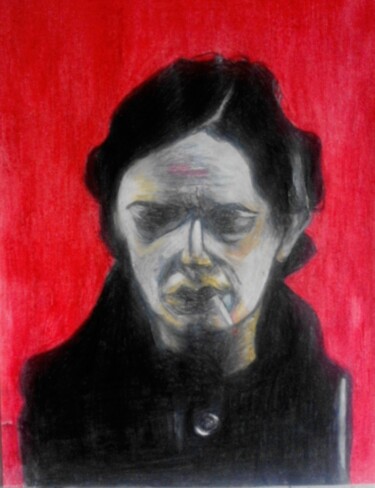 Disegno intitolato "FRENCH GIRL SMOKING" da Daniele Zaggia, Opera d'arte originale, Matite colorate