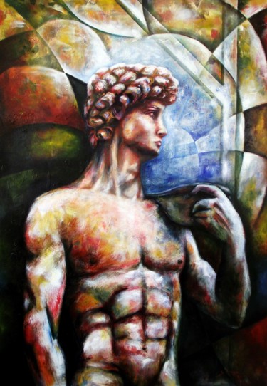 Painting titled "El David" by Daniel Zarraga, Original Artwork, Acrylic
