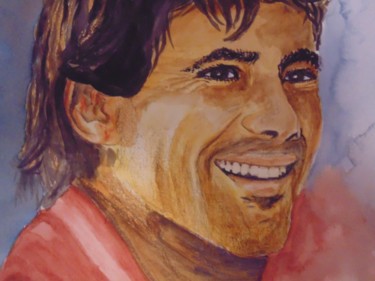 Peinture intitulée "Ayrton Senna" par Daniel Halin, Œuvre d'art originale, Aquarelle