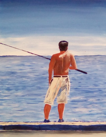 Peinture intitulée "peche-mer.jpg" par Daniel Halin, Œuvre d'art originale, Acrylique