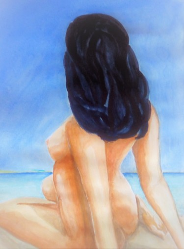 Painting titled "Bain de soleil" by Daniel Halin, Original Artwork, Acrylic