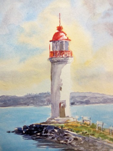 Painting titled "Phare de Marseillan" by Daniel Halin, Original Artwork, Acrylic