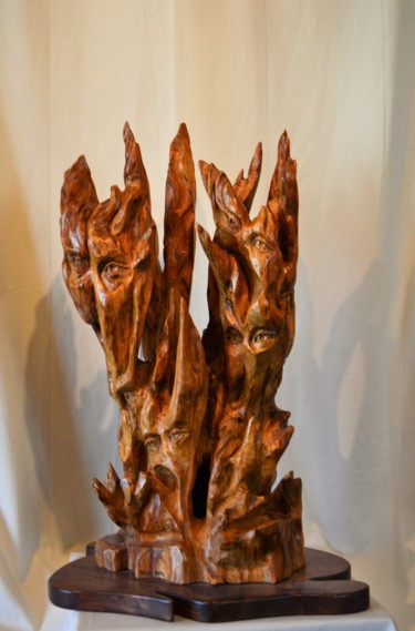 Sculpture titled "Regards de flamme" by Daniel Haran, Original Artwork