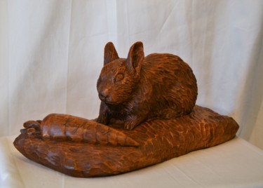 Sculpture intitulée "Le lapin étonné" par Daniel Haran, Œuvre d'art originale
