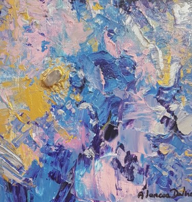 Acrylique sur toile châssis 50x50  Peinture abstraite, Peinture abstraite  bleu, Tableau peinture abstrait