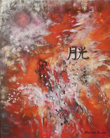 Malerei mit dem Titel "Chang'e Déesse de l…" von Danielle Alarcon Dalvin, Original-Kunstwerk, Acryl