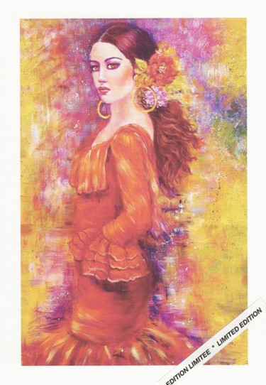 Painting titled "GYPSY TIRAGE D ART…" by Danielle Alarcon Dalvin, Original Artwork, Acrylic