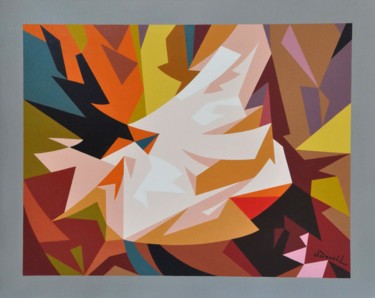 Peinture intitulée "Edelweiss" par Danielle Braillon (DANIELL), Œuvre d'art originale, Huile