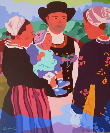 Malerei mit dem Titel "Fête des Bruyères" von Danielle Braillon (DANIELL), Original-Kunstwerk, Öl