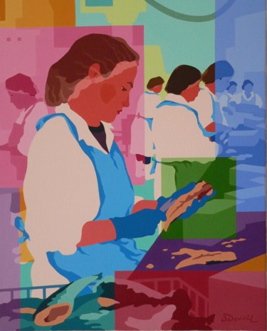 Pintura titulada "Conserverie de Sain…" por Danielle Braillon (DANIELL), Obra de arte original, Oleo