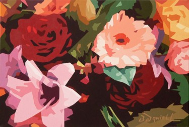 Pintura titulada "Un bouquet pour Mam…" por Danielle Braillon (DANIELL), Obra de arte original, Oleo