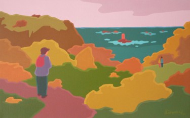 Pintura intitulada "Presqu'île Saint-La…" por Danielle Braillon (DANIELL), Obras de arte originais, Óleo