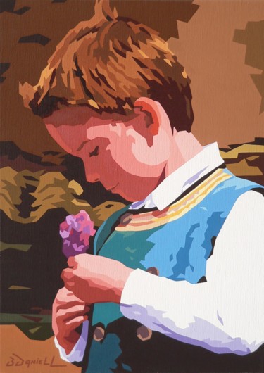 Schilderij getiteld "Le parfum du lilas" door Danielle Braillon (DANIELL), Origineel Kunstwerk, Olie