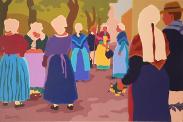 Malerei mit dem Titel "L'arrivée des danse…" von Danielle Braillon (DANIELL), Original-Kunstwerk, Öl