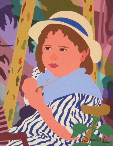 Peinture intitulée "La marinière" par Danielle Braillon (DANIELL), Œuvre d'art originale, Huile