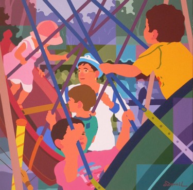 Peinture intitulée "Les balançoires" par Danielle Braillon (DANIELL), Œuvre d'art originale, Huile