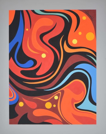 Peinture intitulée "Magma" par Danielle Braillon (DANIELL), Œuvre d'art originale, Huile