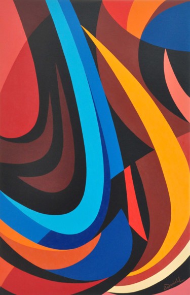 Malerei mit dem Titel "Contrebasse" von Danielle Braillon (DANIELL), Original-Kunstwerk, Öl