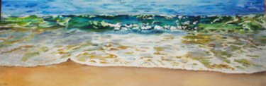 Peinture intitulée "Couleurs de vagues" par Danielle De  Block, Œuvre d'art originale, Huile