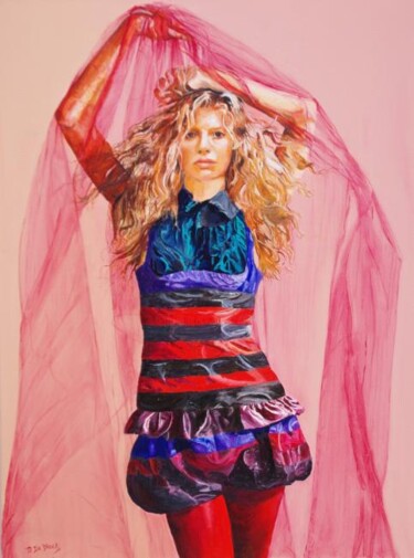 Malerei mit dem Titel "Kim Basinger joue l…" von Danielle De  Block, Original-Kunstwerk