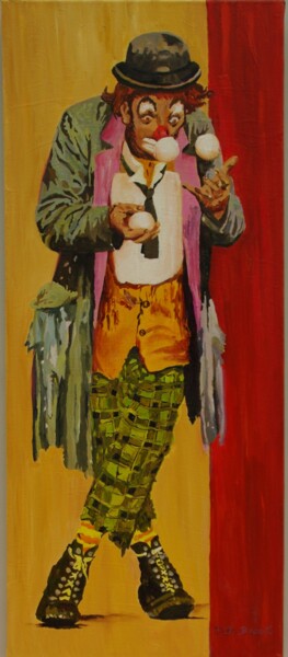 Peinture intitulée "clown-jongleur.jpg" par Danielle De  Block, Œuvre d'art originale