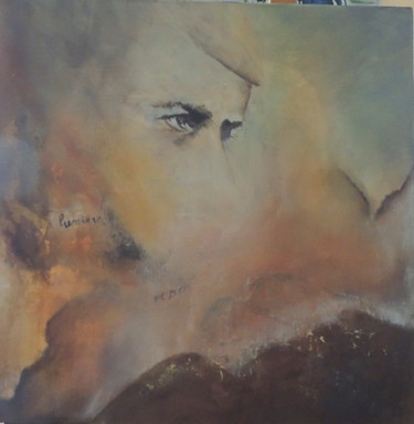 Malerei mit dem Titel "Série Jacques Brel 1" von Danielle De Moffarts, Original-Kunstwerk, Acryl